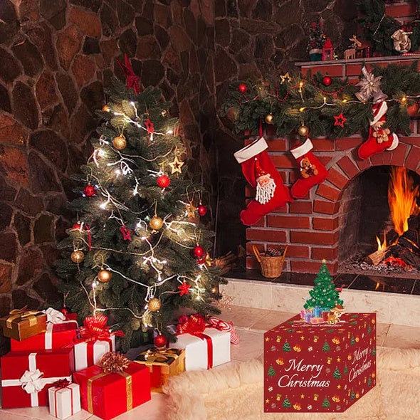 Christmas Money Box For Cash Gift Pull With Christmas Tree Card And Transparent Bags Surprise Money Holder Cash Gift Xmas Money Pull Box For Christmas Birthday New Year Party Supplies - Bellarte Enchanté Christmas Money Box For Cash Gift Pull With Christmas Tree Card And Transparent Bags Surprise Money Holder Cash Gift Xmas Money Pull Box For Christmas Birthday New Year Party Supplies